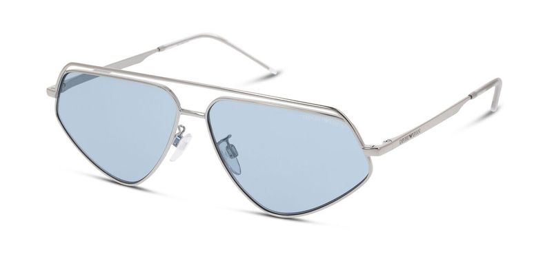 Emporio Armani Rectangle Sunglasses 0EA2126 Silver for Man