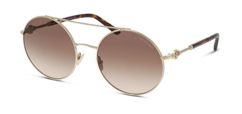 Lunettes de soleil Giorgio Armani Ronde 0AR6135 Doré pour Femme