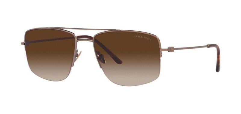 Lunettes de soleil Giorgio Armani Rectangle 0AR6137 Bronze pour Homme