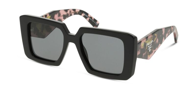 Prada Rechteckig Sonnenbrillen 0PR 23YS Schwarz für Damen