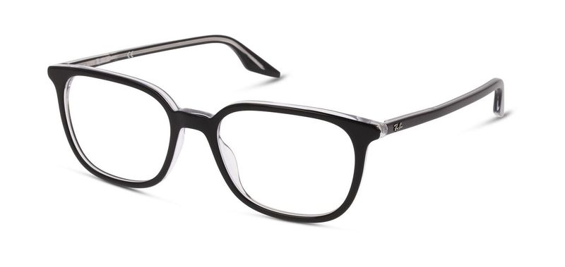 Ray-Ban Rectangle Eyeglasses 0RX5406 Black for Unisex