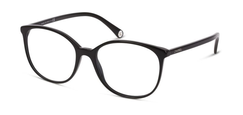 Chanel Oval Eyeglasses 0CH3432 Black for Woman