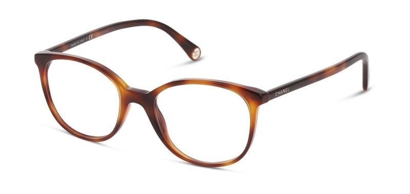 Chanel Oval Eyeglasses 0CH3432 Havana for Woman