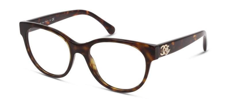 Lunettes de vue Chanel Ovale 0CH3431B Havana pour Femme