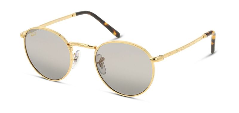 Ray-Ban Round Sunglasses 0RB3637 Gold for Unisex