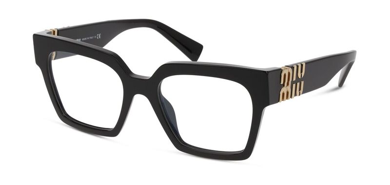Miu Miu Rectangle Eyeglasses 0MU 04UV Black for Woman