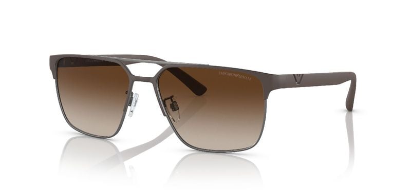 Lunettes de soleil Emporio Armani Carré 0EA2134 Marron pour Homme