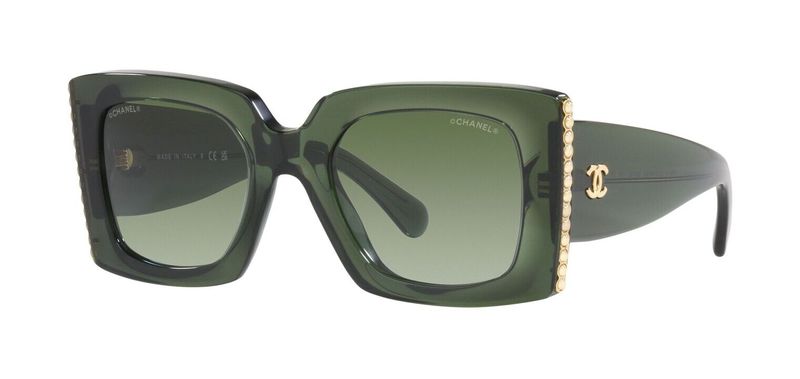 Chanel Rechteckig Sonnenbrillen 0CH5480H Grün für Dame