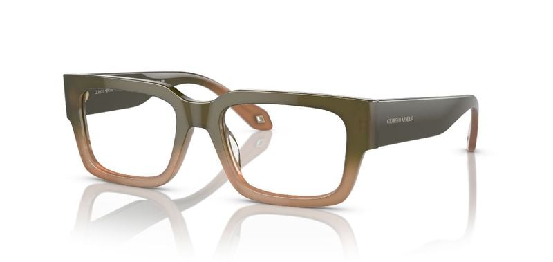 Giorgio Armani Rechteckig Brillen 0AR7243U Grün für Herren