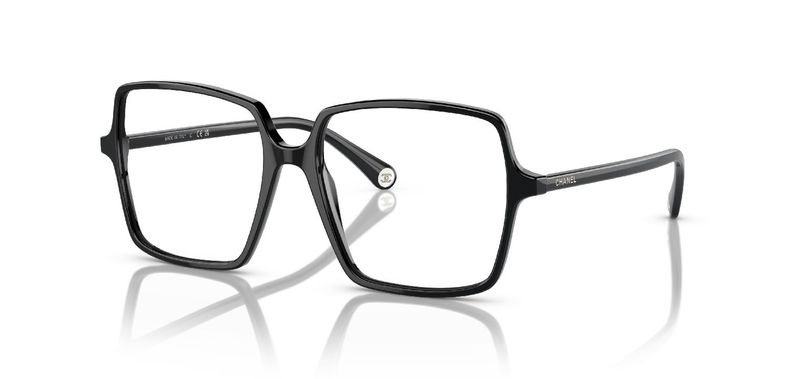 Chanel Carré Eyeglasses 0CH3448 Black for Woman