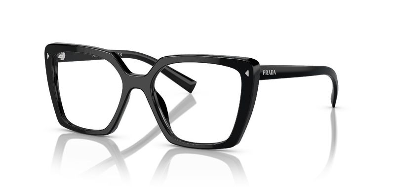 Prada Carré Eyeglasses 0PR 16ZV Black for Woman