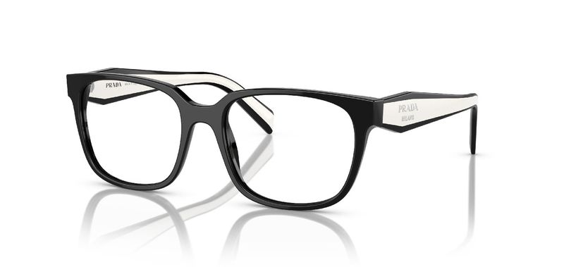 Prada Rectangle Eyeglasses 0PR 17ZV Black for Woman