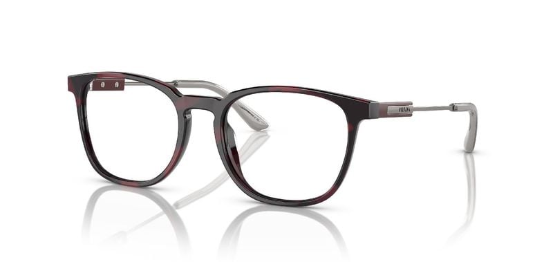 Lunettes de vue Prada Ronde 0PR 19ZV Rouge pour Homme
