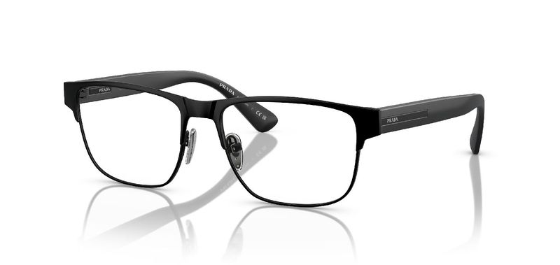 Prada Carré Eyeglasses 0PR 57ZV Black for Man