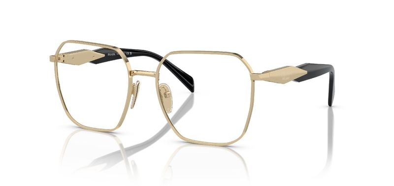 Prada Quadratisch Brillen 0PR 56ZV Gold für Dame