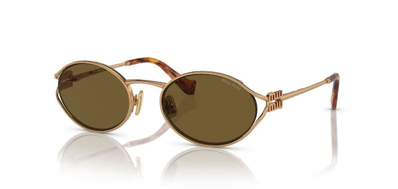 Miu Miu Oval Sunglasses 0MU 52YS Gold for Woman