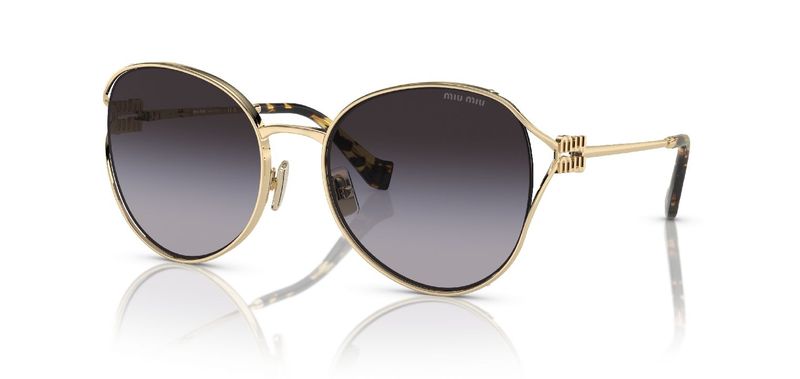 Miu Miu Round Sunglasses 0MU 53YS Gold for Woman