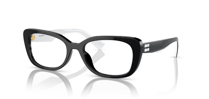 Miu Miu Rectangle Eyeglasses 0MU 07VV Black for Woman
