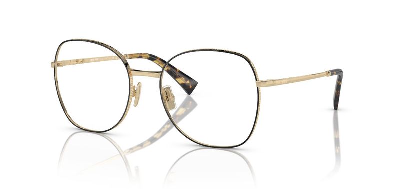 Miu Miu Rund Brillen 0MU 52VV Schwarz für Dame