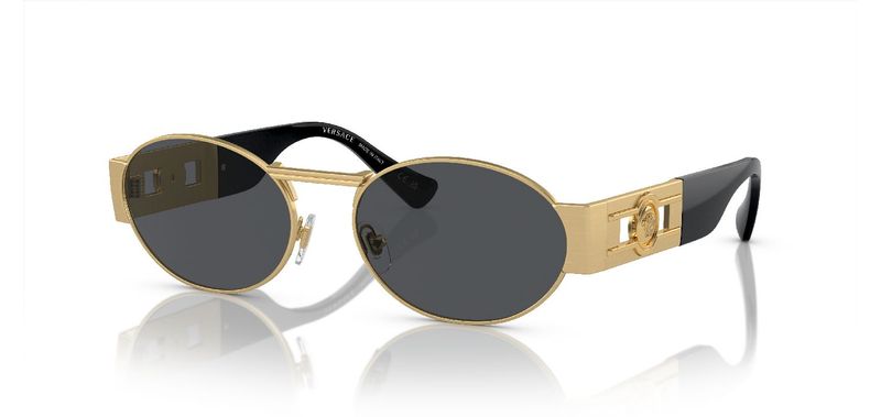 Versace Oval Sunglasses 0VE2264 Gold for Unisex