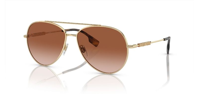 Burberry Pilot Sunglasses 0BE3147 Gold for Woman