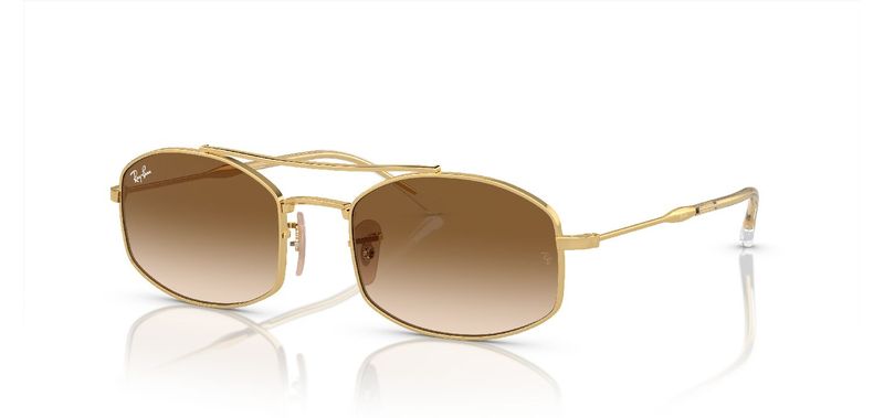 Ray-Ban Oval Sunglasses 0RB3719 Gold for Unisex