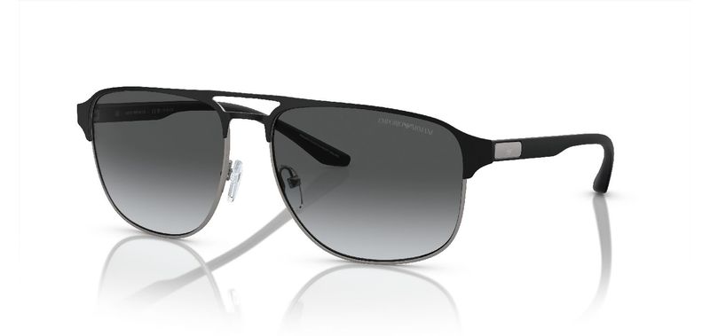 Emporio Armani Pilot Sunglasses 0EA2144 Black for Man