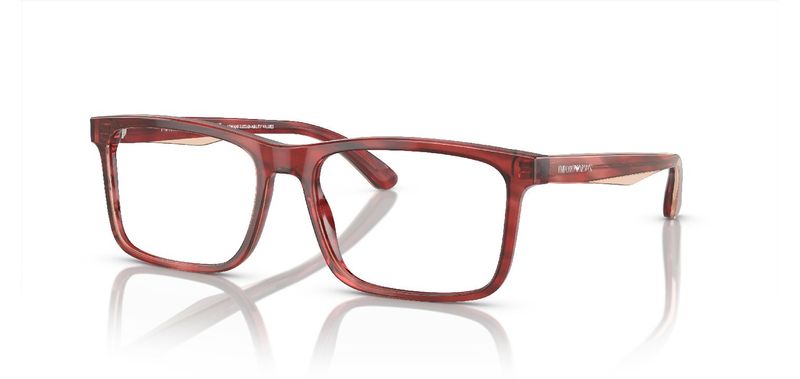 Emporio Armani Quadratisch Brillen 0EA3227 Rot für Herren