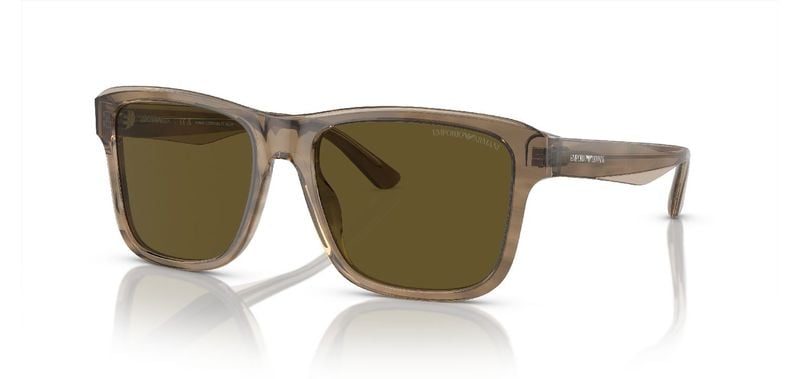 Lunettes de soleil Emporio Armani Carré 0EA4208 Marron pour Homme