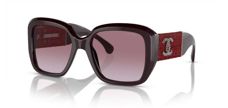 Chanel Quadratisch Sonnenbrillen 0CH5512 Rot für Damen