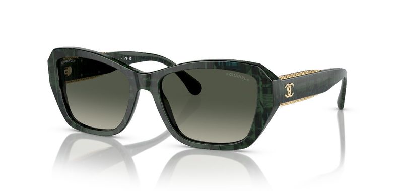 Chanel Rechteckig Sonnenbrillen 0CH5516 Grün für Damen