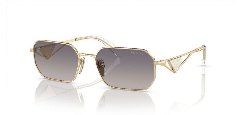 Prada Rectangle Sunglasses 0PR A51S Gold for Unisex