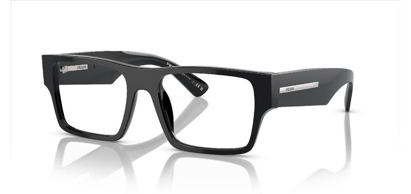 Prada Rectangle Eyeglasses 0PR A08V Black for Man