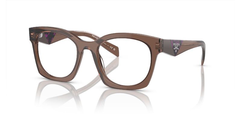Prada Quadratisch Brillen 0PR A05V Braun für Dame