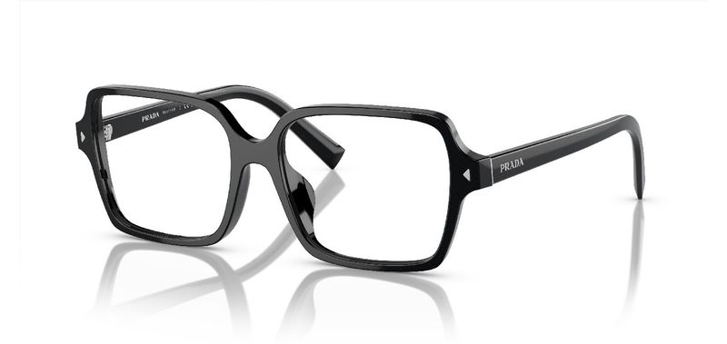 Prada Quadratisch Brillen 0PR A02V Schwarz für Dame