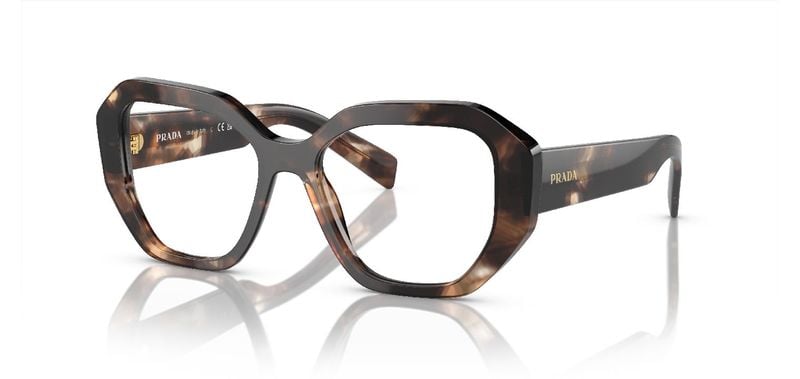 Prada Sechseckig Brillen 0PR A07V Braun für Damen