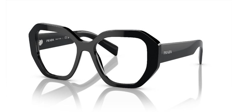 Prada Quadratisch Brillen 0PR A07V Schwarz für Dame