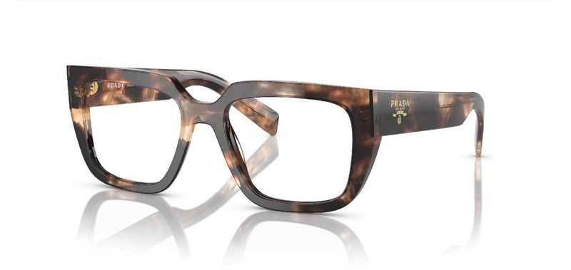 Prada Rechteckig Brillen 0PR A03V Braun für Damen