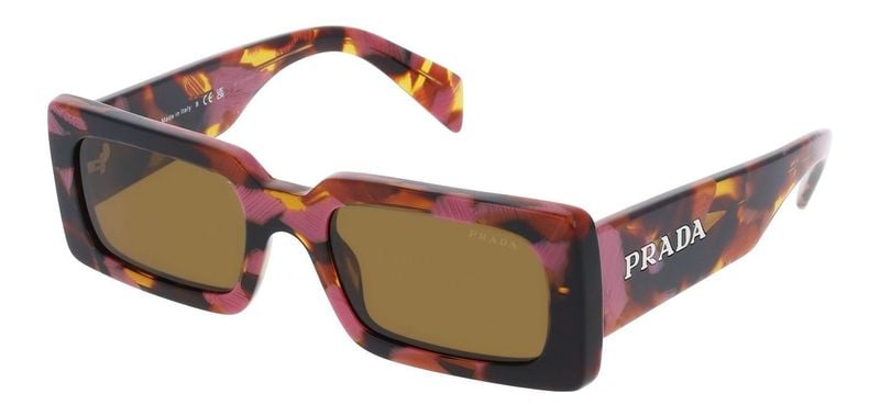 Prada Rechteckig Sonnenbrillen 0PR A07S Braun für Damen