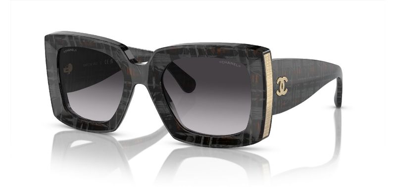 Chanel Rechteckig Sonnenbrillen 0CH5435 Braun für Dame