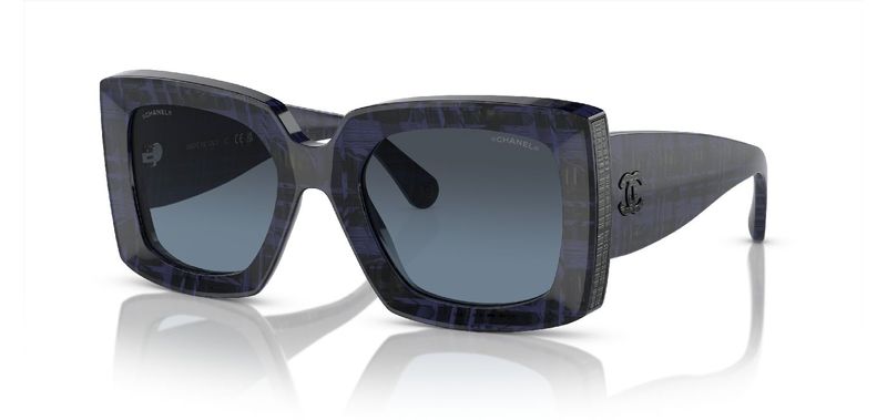 Chanel Rechteckig Sonnenbrillen 0CH5435 Blau für Dame