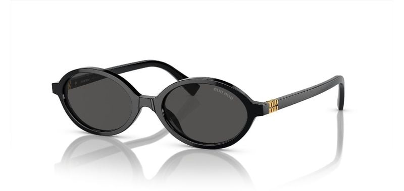 Miu Miu Oval Sunglasses 0MU 04ZS Black for Woman