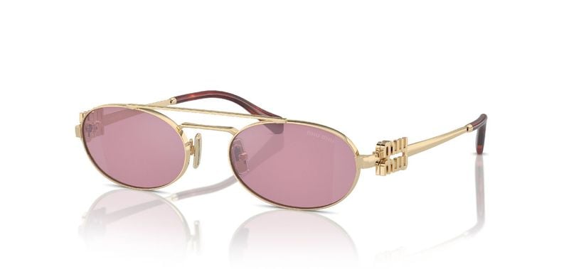 Miu Miu Oval Sonnenbrillen 0MU 54ZS Gold für Damen