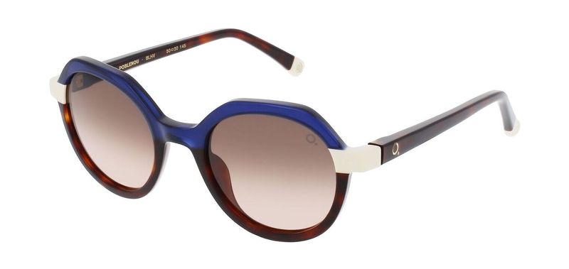 Etnia Round Sunglasses POBLENOU 50S Blue for Woman