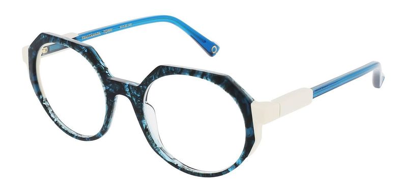 Etnia Round Eyeglasses TRASTAMARA Blue for Woman