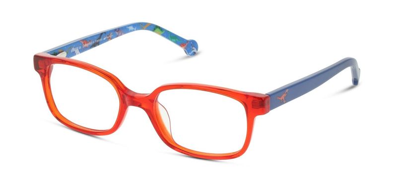 Unofficial Rectangle Eyeglasses UNOK0066 Red for Kid