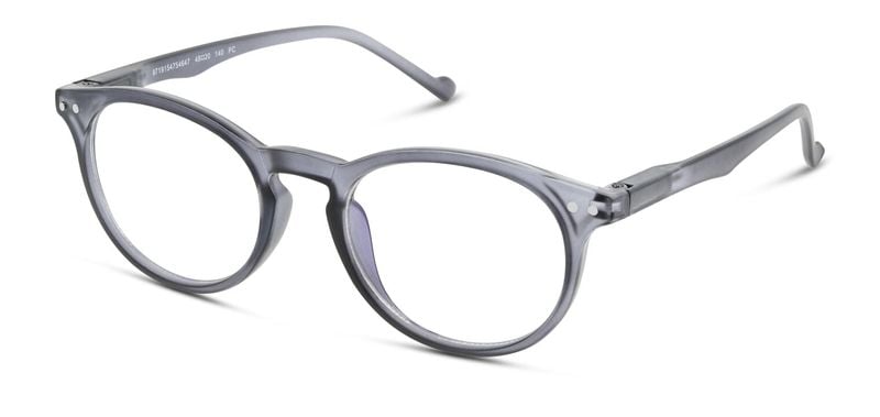 Blue light filter Eyeglasses GLibrary Round IBLU08 Grey