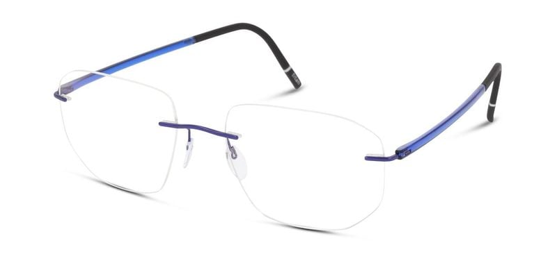 Lunettes de vue Silhouette Rectangle 5567 Bleu pour Homme