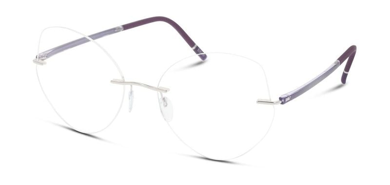 Lunettes de vue Silhouette Rectangle 5567 Violet pour Femme