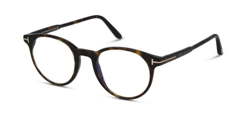 Tom Ford Rund Brillen FT5695-B Havana für Herr